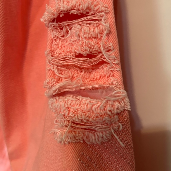 071 Distressed Pink Jean Jacket - Picture 3 of 12